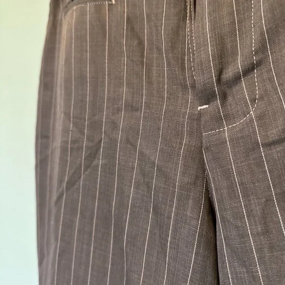 pinstripe wide leg mid waist pants - Picture 6 of 6